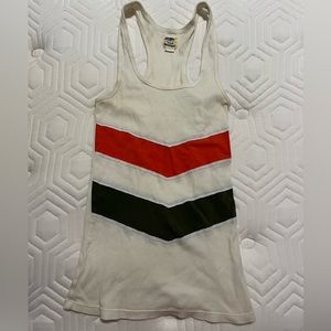 Free People Ribbed Tank with Orange and Green Design